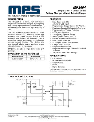 MP2604 datasheet cover page