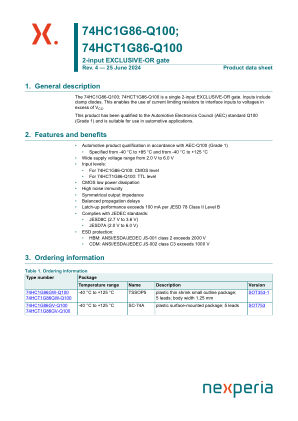 74HCT1G86GW-Q100H datasheet cover page