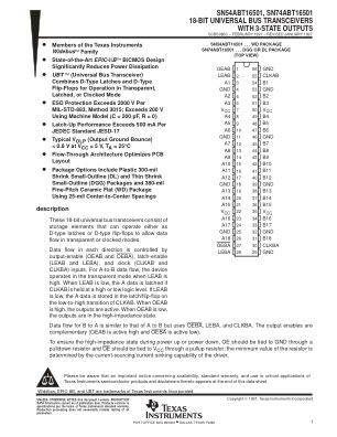 SN74ABT16501 数据手册首页