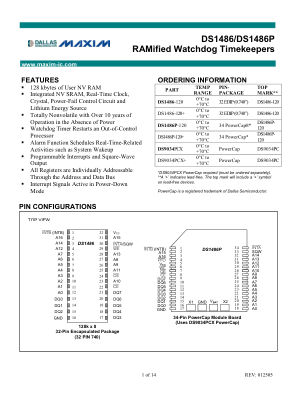 DS1486-DS1486P datasheet cover page