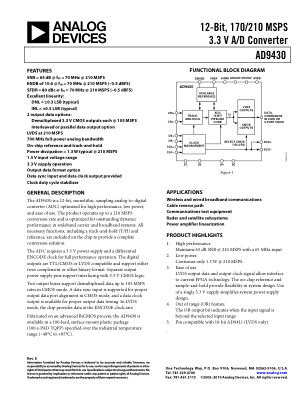AD9430 datasheet cover page
