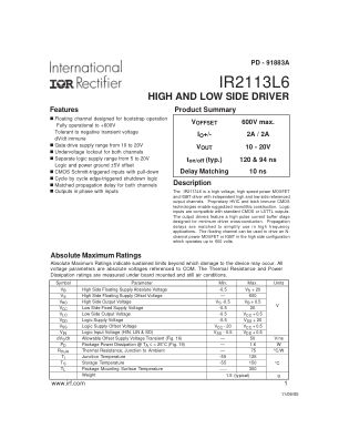 IR2113L6 数据手册首页