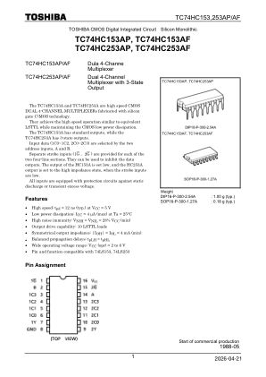 TC74HC153AF datasheet cover page