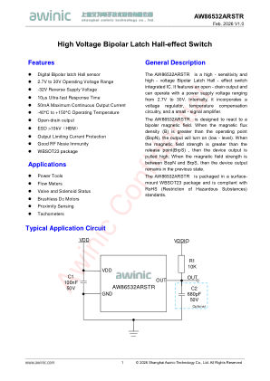AW86532ARSTR datasheet cover page