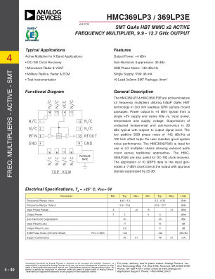 HMC369 datasheet cover page
