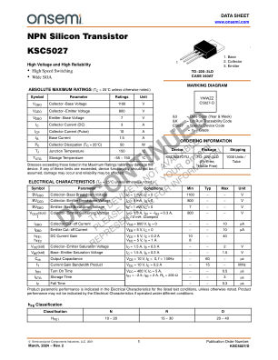 KSC5027 datasheet cover page