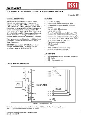IS31FL3209-QFLS4-TR datasheet cover page