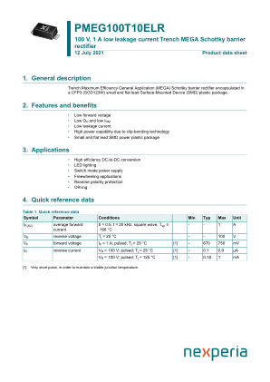 PMEG100T10ELRX datasheet cover page
