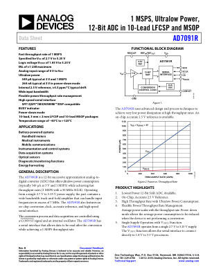 AD7091R datasheet cover page