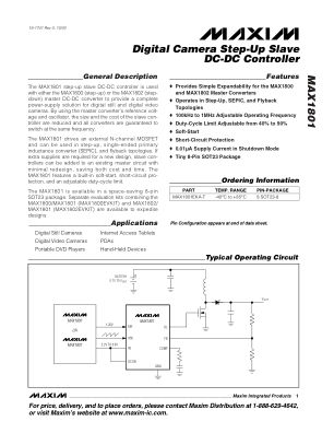 MAX1801 datasheet cover page