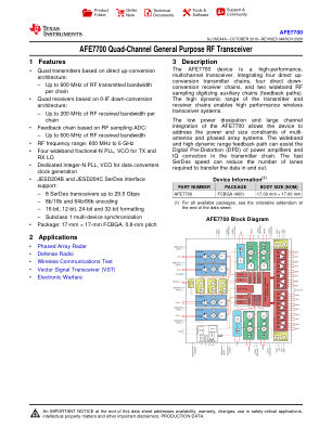 AFE7700 datasheet cover page