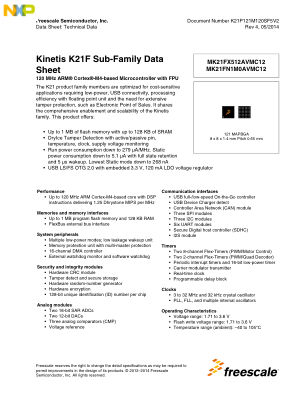 K21P121M120SF5V2 datasheet cover page