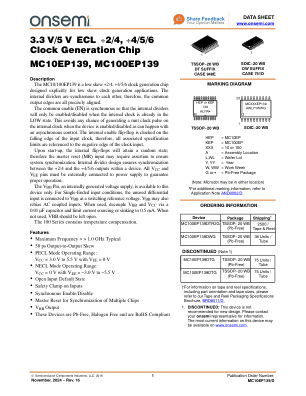 MC10EP139 数据手册首页