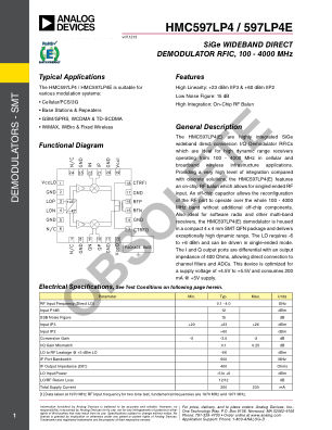HMC597 datasheet cover page