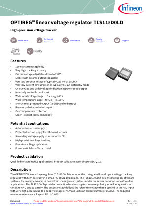 TLS115D0LD datasheet cover page