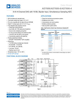 AD7606 datasheet cover page