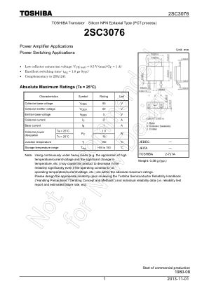 2SC3076 datasheet cover page