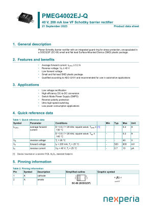 PMEG4002EJ-QX 数据手册首页