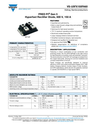 VS-U5FX150FA60 数据手册首页