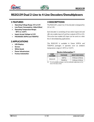 RS2G139 datasheet cover page