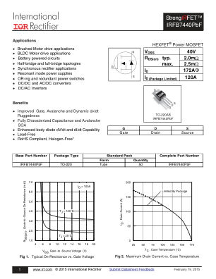 IRFB7440 datasheet cover page