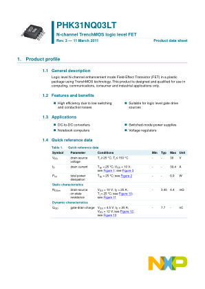 PHK31NQ03LT datasheet cover page