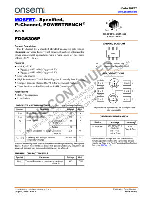 FDG6306P datasheet cover page
