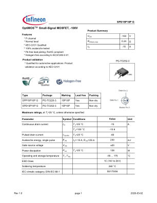 SPD15P10P-G 数据手册首页