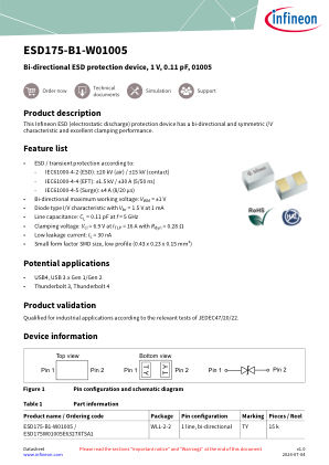 ESD175-B1-W01005 datasheet cover page