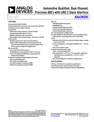 ADUCM300 datasheet cover page