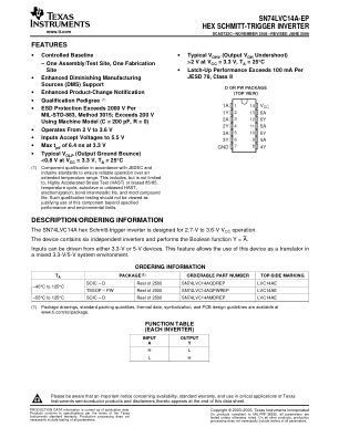 SN74LVC14A-EP 数据手册首页