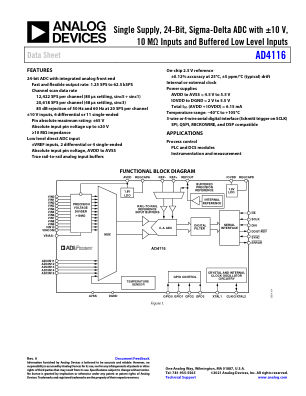 AD4116 数据手册首页