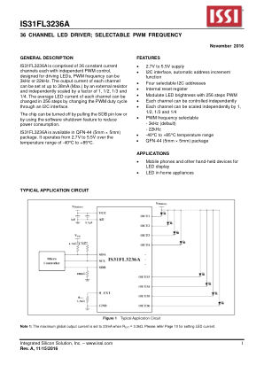 IS31FL3236A-QFLS2-TR datasheet cover page