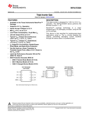 SN74LVC3G04 datasheet cover page