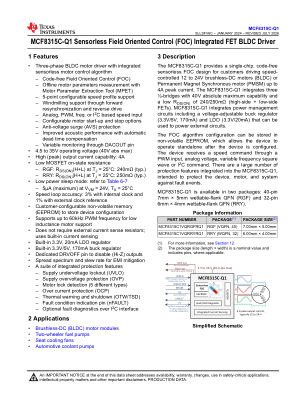 MCF8315C-Q1 datasheet cover page