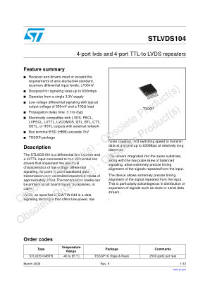 STLVDS104B 数据手册首页