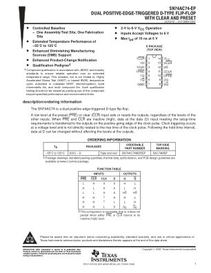 SN74AC74-EP 数据手册首页