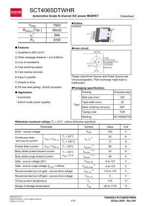 SCT4065DTWHR datasheet cover page