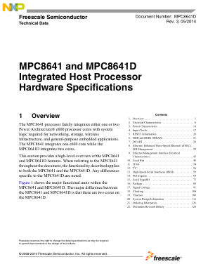MPC8641DEC 数据手册首页