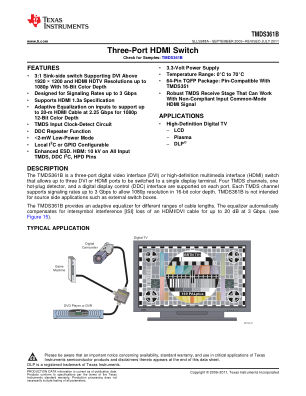 TMDS361B datasheet cover page