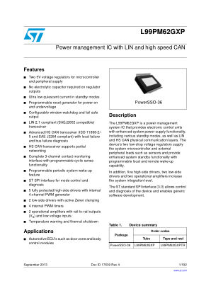 L99PM62GXP datasheet cover page