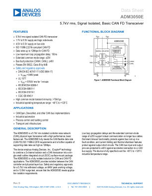 ADM3050E datasheet cover page