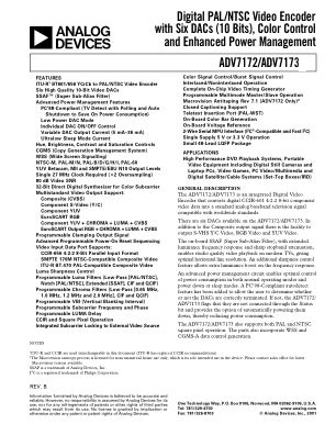 ADV7172 数据手册首页