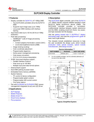 DLPC3439 datasheet cover page