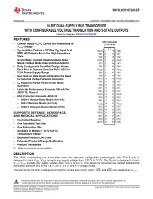 SN74LVCH16T245-EP datasheet cover page