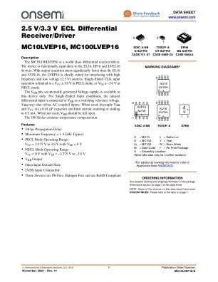 MC10LVEP16 数据手册首页