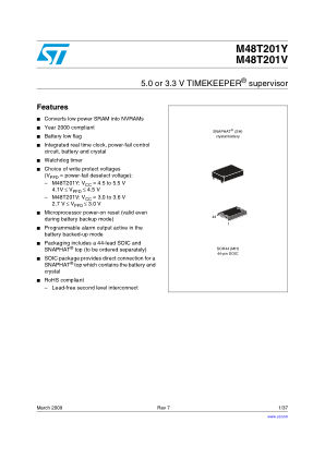 M48T201V datasheet cover page