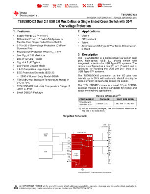 TS5USBC402 数据手册首页