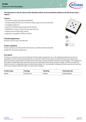 KP400 datasheet cover page