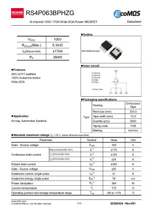 RS4P063BPHZG datasheet cover page